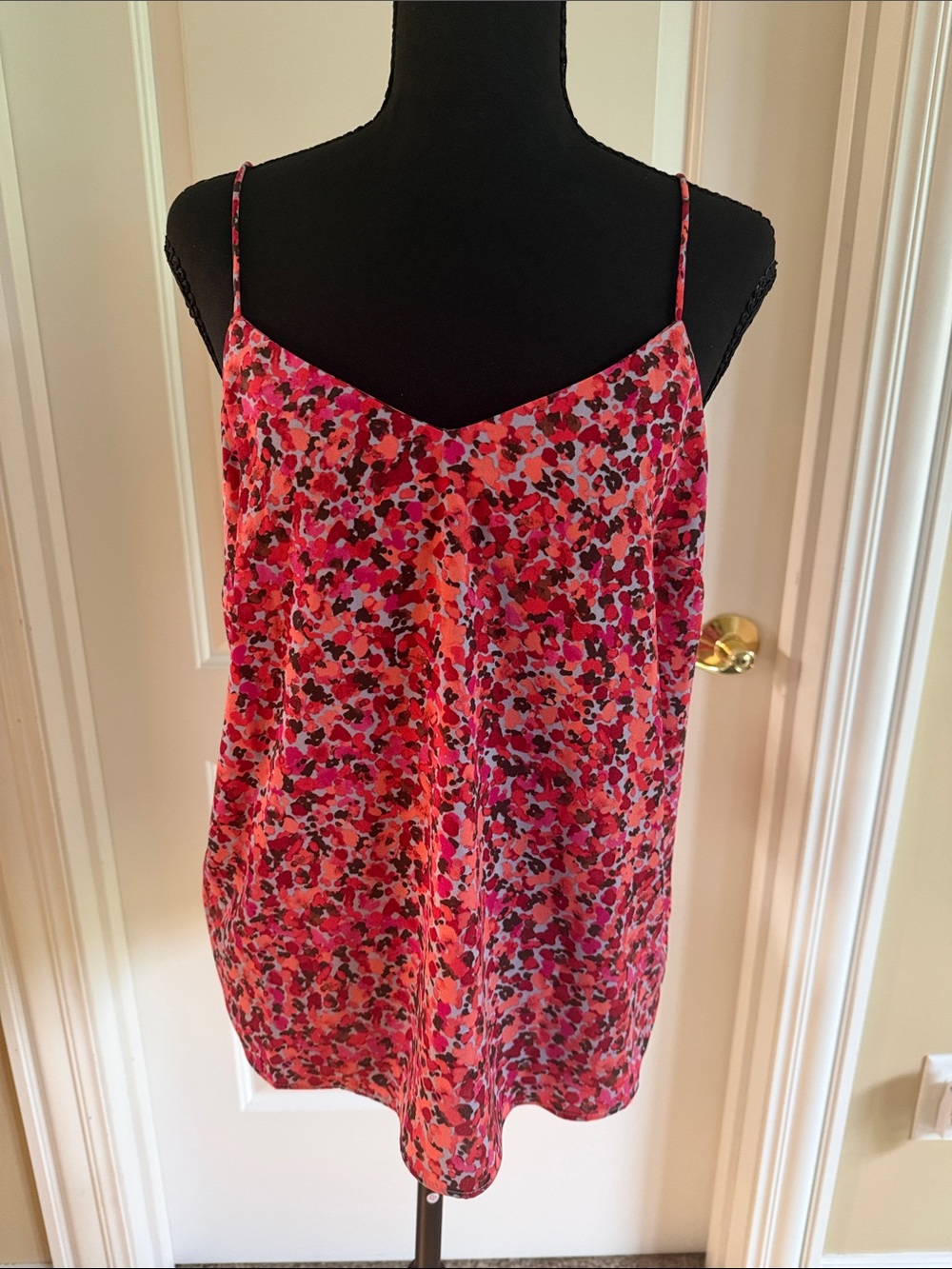 Nine West Pink Red Floral Spaghetti-Strap Cami